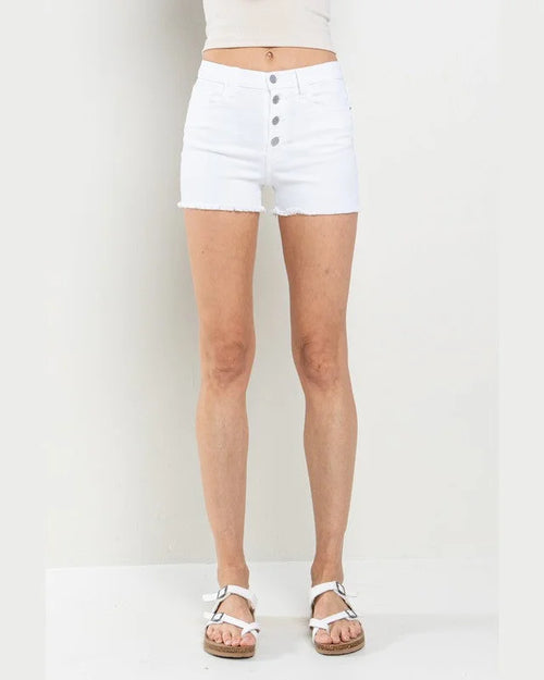 Button Fly Shorts-shorts-Sneak Peek-Small-White-cmglovesyou