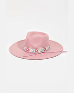 Flower Pattern Strap Fedora Hat-Hats-Fame Accessories-Peach-cmglovesyou