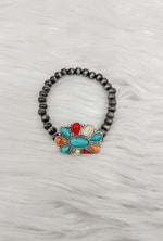 Squash Blossom Stretch Bracelet-Bracelets-Lost and Found Trading Company-Multi-cmglovesyou