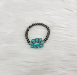 Squash Blossom Stretch Bracelet-Bracelets-Lost and Found Trading Company-Turquoise-cmglovesyou