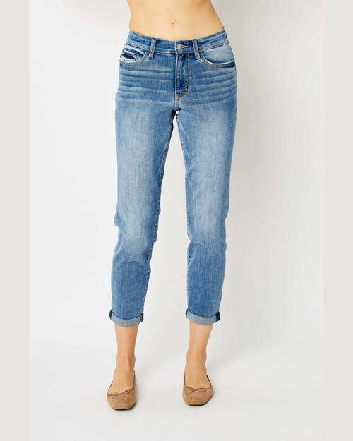 Midrise Cuffed Jeans-Jeans-Judy Blue-0 (24)-cmglovesyou