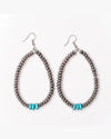 Turquoise Teardrop Earrings-Earrings-West & Co-cmglovesyou