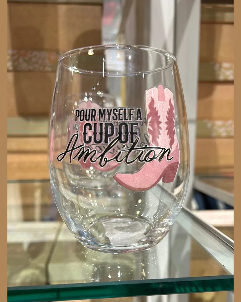 17oz Stemless Wine Glass-Wine Glasses-Carson Home Accents-Cup of Ambition-cmglovesyou