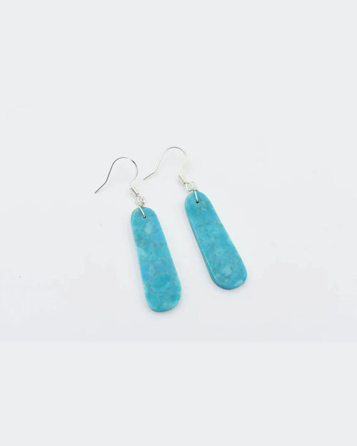 Turquoise Slab Earrings-Earrings-Jennifer Ponson-cmglovesyou