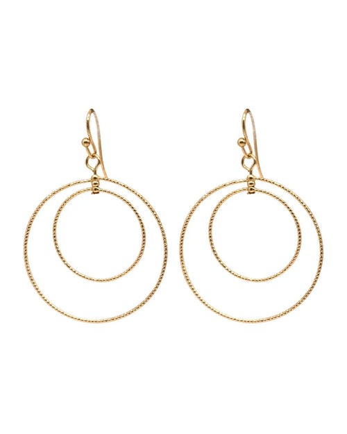 Double Circle Textured Earrings-Earrings-What's Hot Jewelry-cmglovesyou