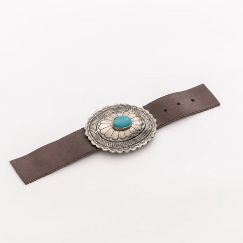 Turquoise Oval Buckle-Buckle-J Alexander Rustic Silver-cmglovesyou