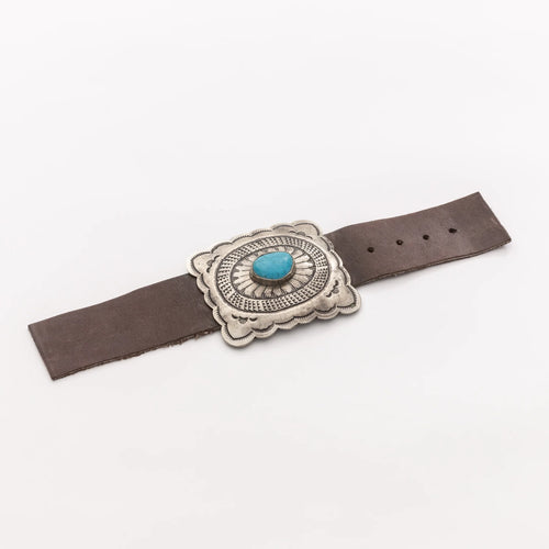 Turquoise Fluted Buckle-Buckle-J Alexander Rustic Silver-cmglovesyou