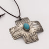 Cross Turquoise Pendant-Pendant-J Alexander Rustic Silver-cmglovesyou