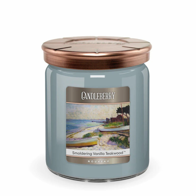 Candleberry Nouveau Candles-Candles-CandleBerry Company-Smoldering Vanilla Teakwood-Candy Jar-cmglovesyou